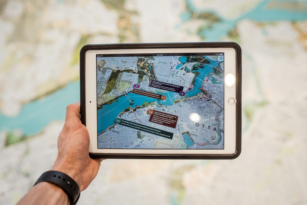 Mapa de rutas en tablet